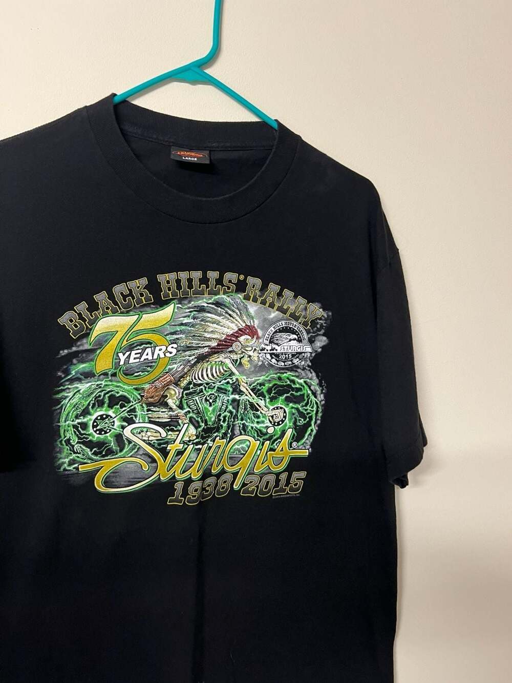 Hot Leathers Sturgis Black Hills Rally 75 Years 2015 Biker T-Shirt